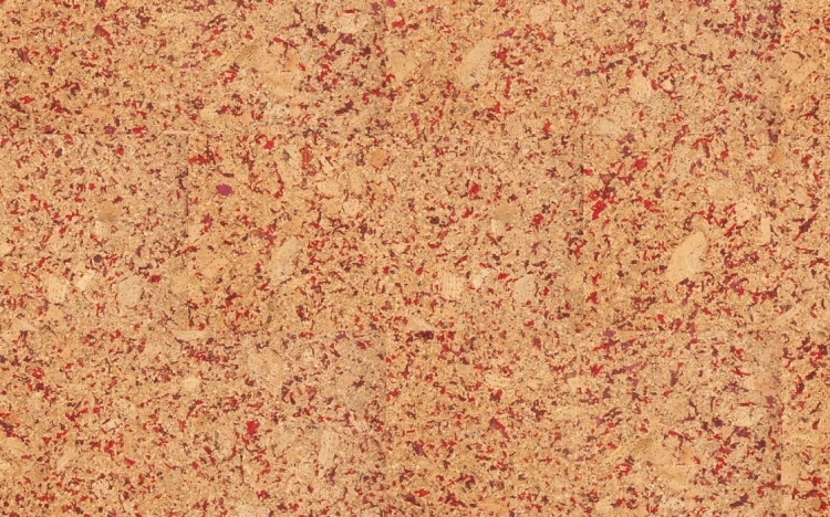 Korek ścienny BUREL SCARLET RED — zbliżenie powierzchni · 600 x 300 x 3 mm