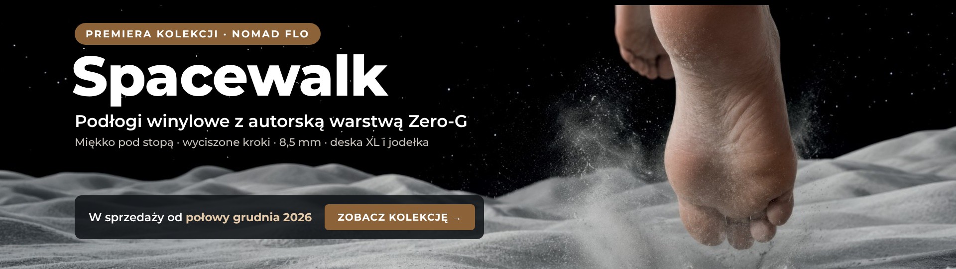 Premiera kolekcji Spacewalk Nomad Flo – podłogi winylowe z warstwą Zero-G, w sprzedaży od połowy grudnia 2026