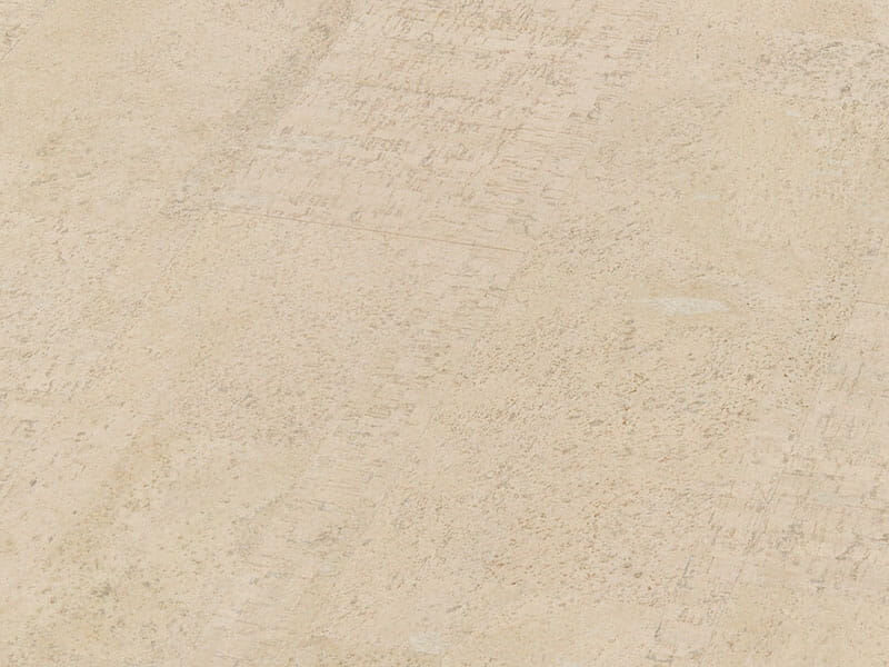 Zbliżenie powierzchni podłogi korkowej Fashionable Antique White — naturalna struktura korka